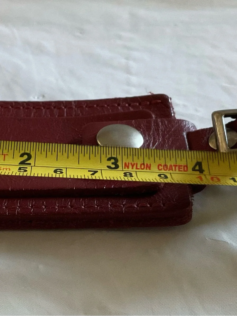 TUMI Red Leather Luggage Tag ID